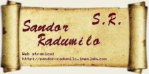 Šandor Radumilo vizit kartica